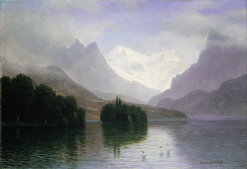 Albert Bierstadt Oil Painting Mountain Scene